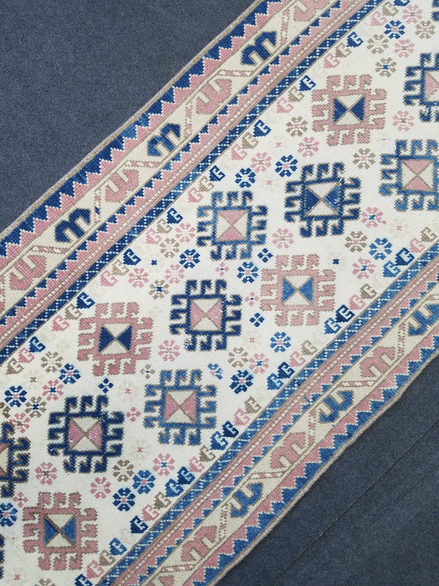 2.3 x 9 turkish runner rug - vintage runner rug, oushak  handmade rug - kitchen rug