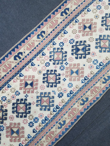 2.3 x 9 turkish runner rug - vintage runner rug, oushak  handmade rug - kitchen rug