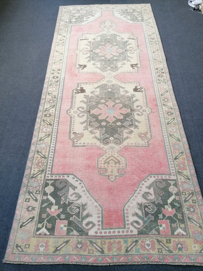 4.8 x 1.3 runner rug, turkish runner rug, vintage runner, kitchen runner, hallway runner rug ,oushak runner