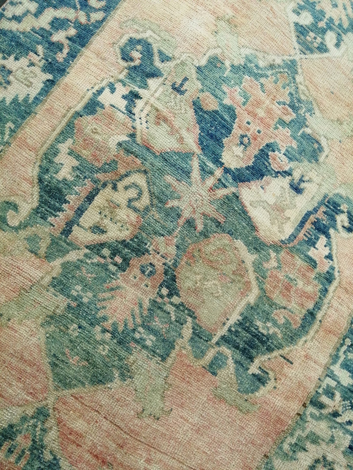 Oushak Runner Rug 11.6 x 4 Turkish Runner Rug Vintage Runner Rug Blush Hallway Runner Rug Kitchen Runner Rug Wool Runner Rug Wool Oushak Rug