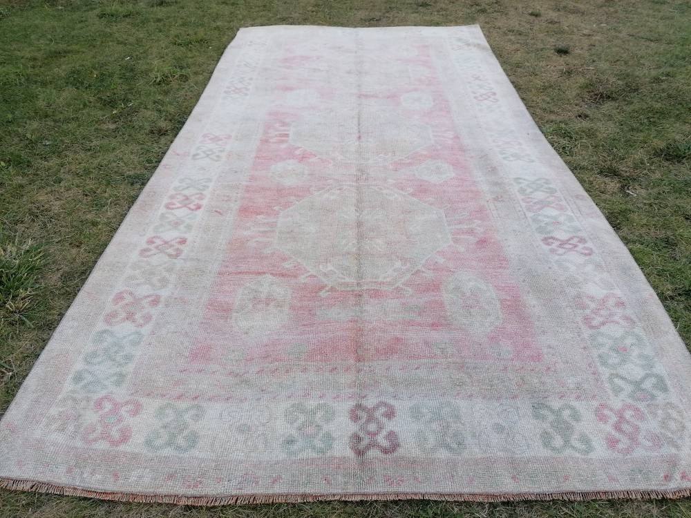 5 x 10.6 Vintage runner, oushak rug, hallway runner - handmade wool rug, kitchen runner rug,