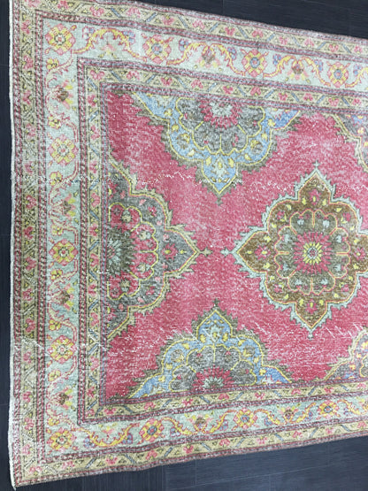 Vintage Handmade Runner 5 x 13 Vintage Runner Hand Knotted TURKISH Runner Vintage Runner Distressed Vintage Persian Muted Runner Rug