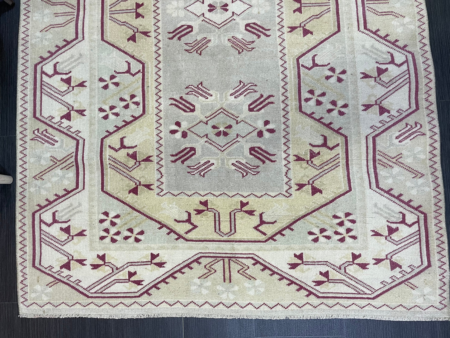 Vintage RUG, TURKISH Oushak Rug Hand Knotted 5x6 Rug, Oriental Rug, Vintage Persian Rug, Handmade Rug, Turkish Rug Antique Rug