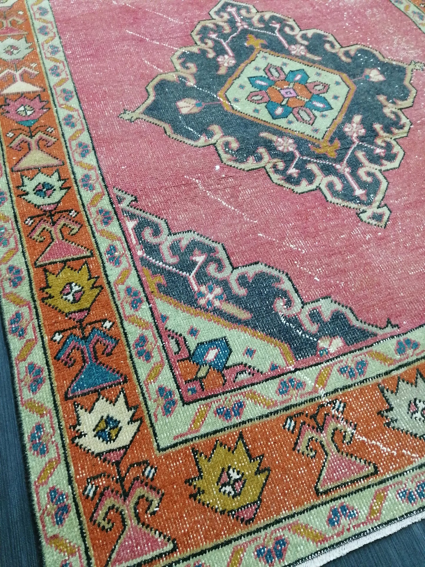 10.9 X 4.8 Oushak Runner Rug Turkish Runner Rug Vintage Runner Rug Hallway Runner Rug Kitchen Runner Rug Wool Runner Rug Wool Oushak Rug