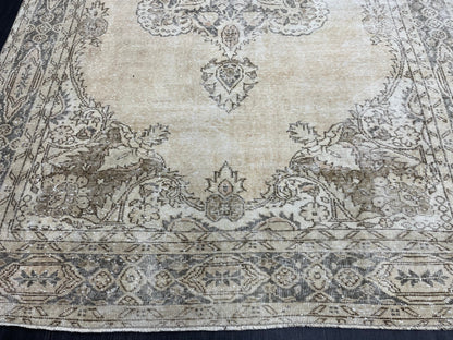 Muted Persian RUG 6.6 x 10.5 Turkish Oushak Rug Vintage Antique Rug Vintage Rug Wool Muted Oriental Rug Handmade Rug Hand Knotted Rug