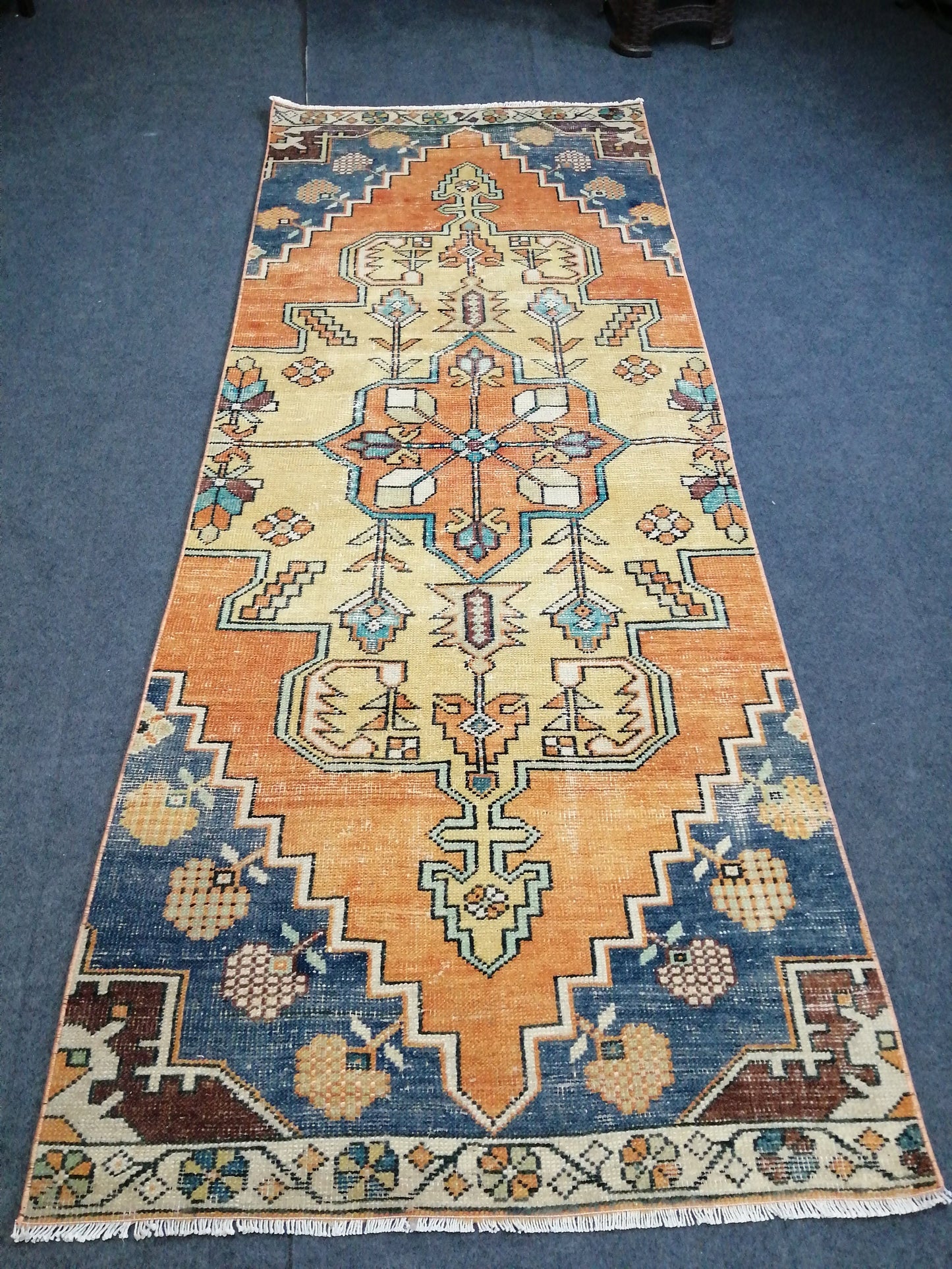 8.2 X 3.4 Oushak Runner Rug Turkish Runner Rug Vintage Runner Rug Hallway Runner Rug Kitchen Runner Rug Wool Runner Rug Wool Oushak Rug