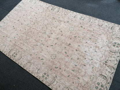 5 x 9.5 Oushak turkish rug, large vintage rug, Distressed rug