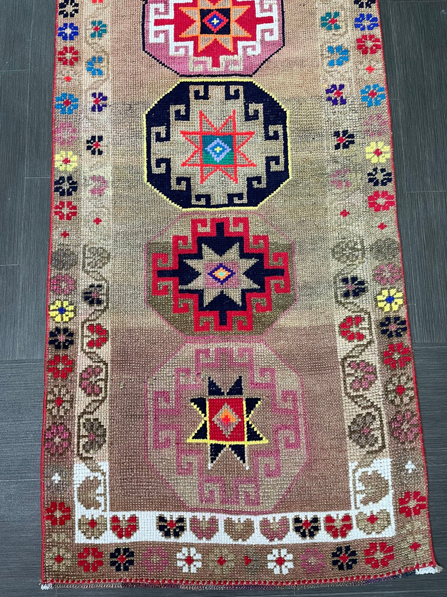 Long Oriental Runner Rug Turkish Runner Rug Vintage Runner Rug 2.7 x 13 Hallway Runner Rug Kitchen Runner Rug Wool Staircase Runner Rug