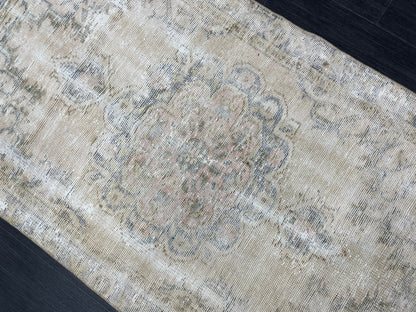 Muted Vintage Rug TURKISH Distressed Rug Vintage 3x5 Rug Oushak Rugs Muted Rug Turkish Oushak Rug, Vintage Oushak Rug Wool Rug