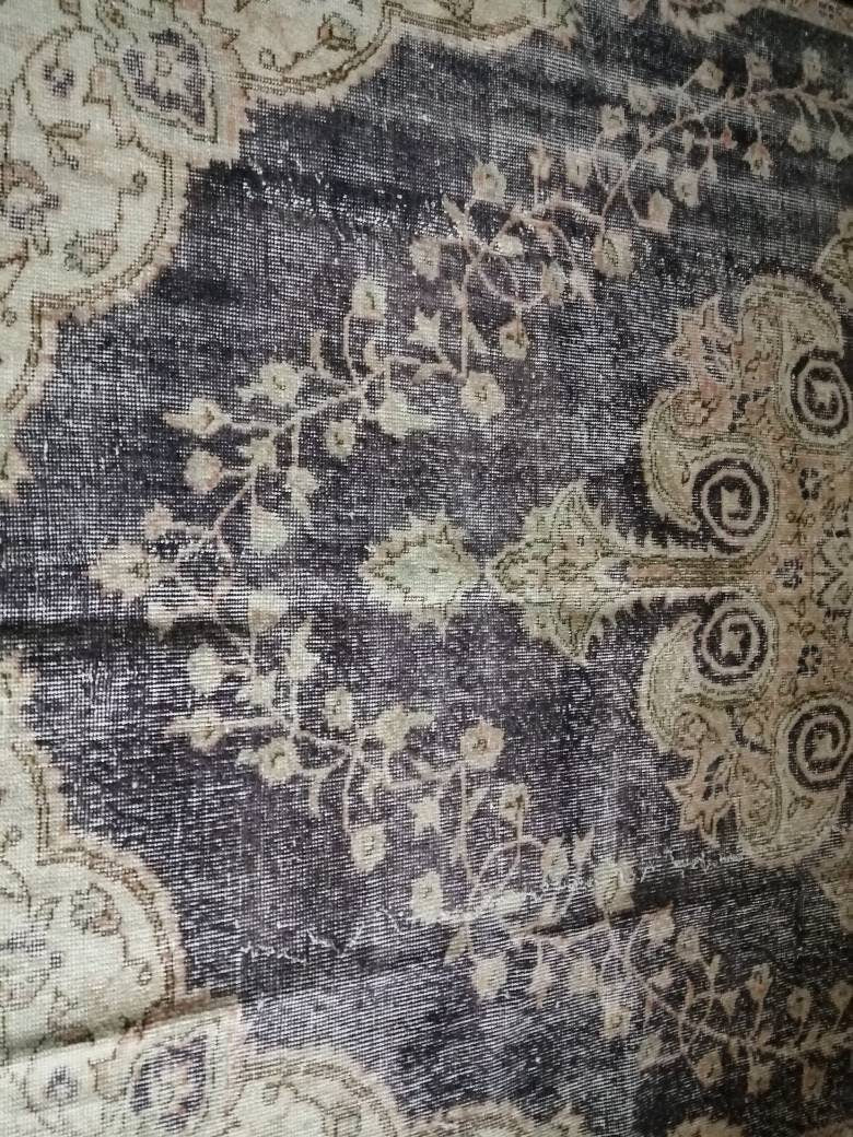 Purple Vintage Runner Rug 10.6.x 5.4  Hallway Runner Rug Kitchen Runner Rug Hand Made Wool Runner Rug Wool Oushak Runner Rug