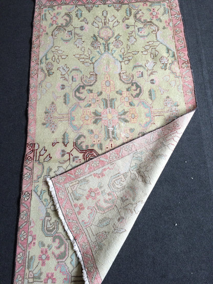 Vintage Turkish Rugs, Bathroom Rug, Living Room Rug, Vanity Rug, Vintage Oushak Rug, Handmade Rug, Natural Wool Rug, Hand Knotted Rug