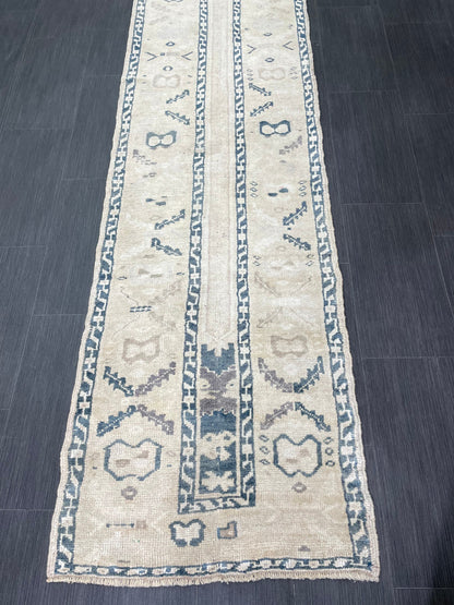 Muted Vintage Runner Rug 2.4 x 11.6 Muted Turkish Runner Rug Hand Made Runner Rug Vintage Runner Rug Hallway Runner Rug Kitchen Runner