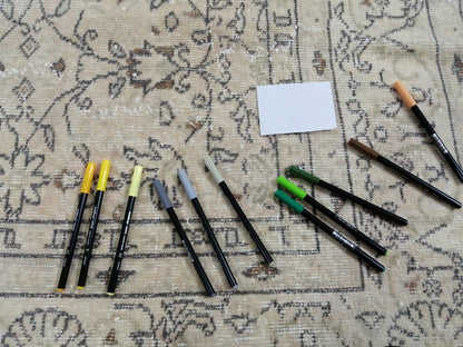 8.3 x 12.4 Large OUSHAK RUG, TURKISH Oushak Rug, Vintage Rug, Vintage Persian Rug, Wool Oriental Rug, Handmade Rug, 9x12 Vintage Muted Rug