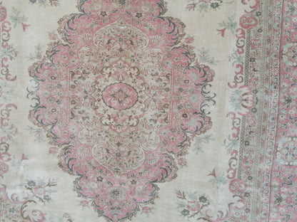 6'7x8'7 Vintage rug, pastel vintage oushak rug faded unique handmade rug, traditional turkish rug