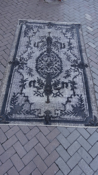 Grey Area Rug Vintage Rug Vintage living room rug Dark wool  Oriental RUG, Turkey Rugs Modern Oushak Rug Modern rug, Vintage Rug Persian