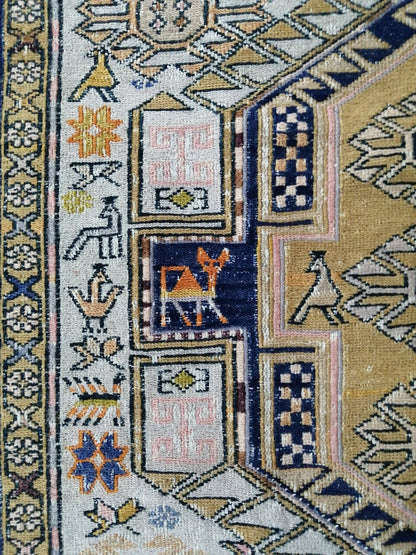 Soumak Rug 5.9 x 4.4 Silk Rug Vintage Rug Oriental Flatwoven Rug  Turkish  Rug, Bohemian Rug Oushak Rug