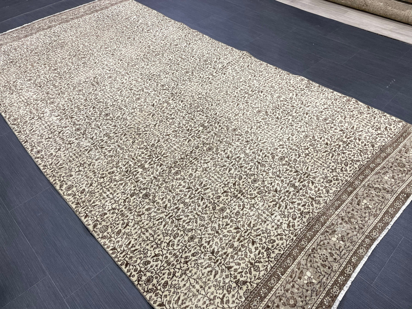 Neutral Oushak Runner Rug Turkish 4.7 x 9 Rug Runner Vintage Runner Hallway Runner Rug Persian Kitchen Runner Rug Oriental Wool Runner Rug