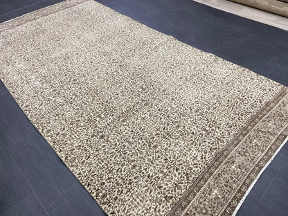 Neutral Oushak Runner Rug Turkish 4.7 x 9 Rug Runner Vintage Runner Hallway Runner Rug Persian Kitchen Runner Rug Oriental Wool Runner Rug