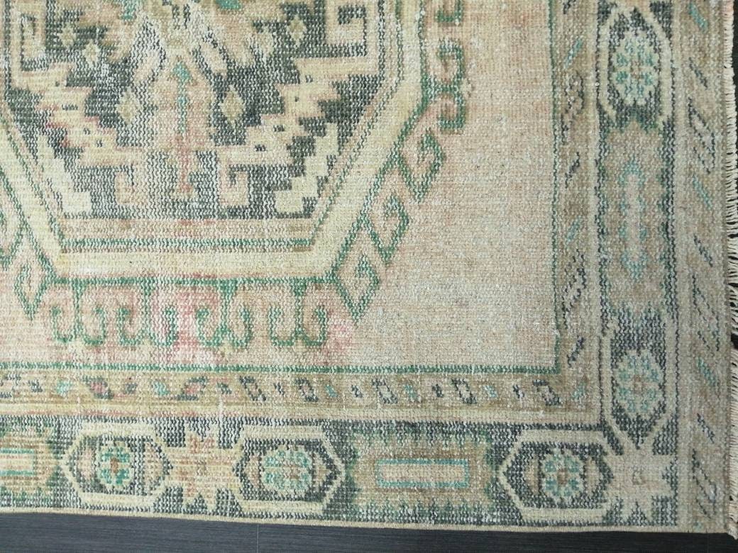 Turkish Runner Rug 3.9 x 11 Muted Vintage Runner Persian Hallway Runner Rug Kitchen Runner Rug Oriental Distressed Runner Rug Muted  RUNNER
