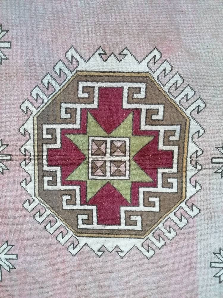 6'7x9'4 large wool rug, oushak hand made rug, bohemian rug, living room rug