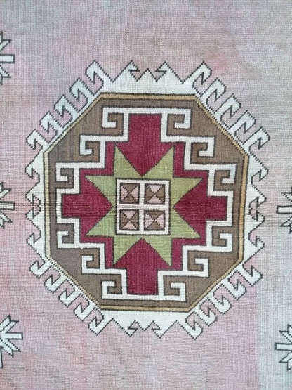 6'7x9'4 large wool rug, oushak hand made rug, bohemian rug, living room rug