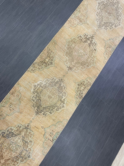 Antique Runner Rug 2.6 x 14 Persian Runner Rug Wool Oushak Rug Oushak Runner Rug Long Turkish Runner Rug Kitchen Runner Rug Hallway Runner