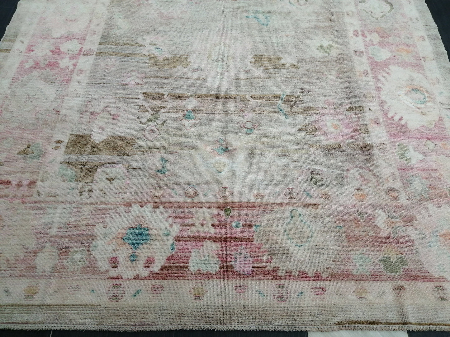9x13 Muted Large OUSHAK RUG, TURKISH Oushak Rug, Vintage Oushak  Rug, Wool Oushak Rug Hand Made Rugs, Made In Turkey Oushak Rug