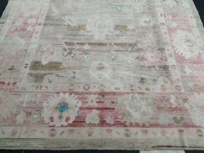 9x13 Muted Large OUSHAK RUG, TURKISH Oushak Rug, Vintage Oushak  Rug, Wool Oushak Rug Hand Made Rugs, Made In Turkey Oushak Rug