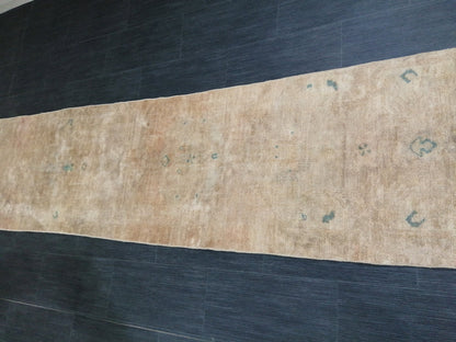 2.3 x 12.3 Muted Oushak Runner Rug Turkish Runner Rug Muted Vintage Runner Rug Washedout  Hallway Runner Rug Kitchen Runner Rug Wool Runner