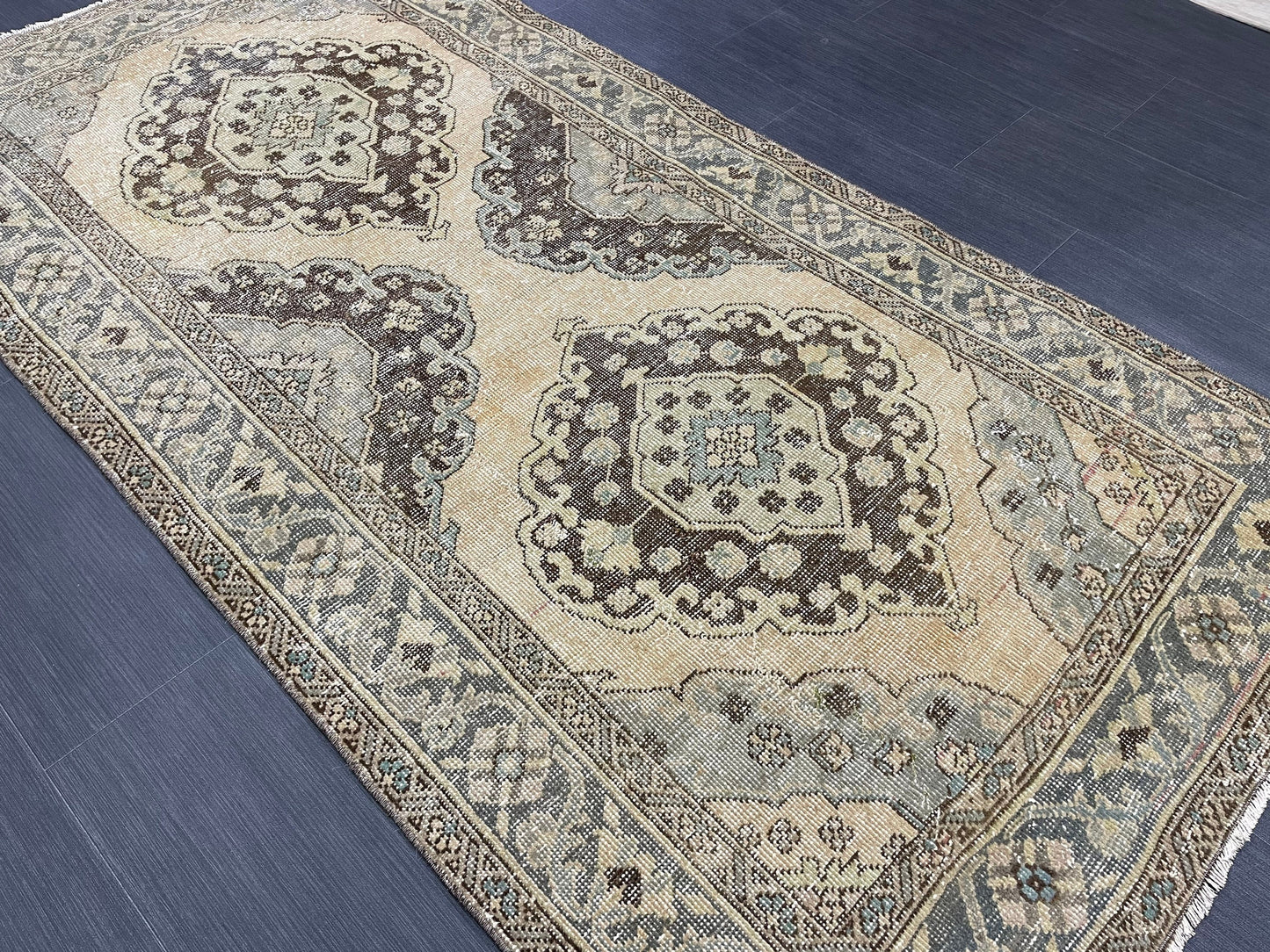 Muted Vintage 3.5 x 7 Rug Handmade Rug, Rustic Rug Hand Knotted Rug, Rug Runner, Turkish Rug, Farmhouse Rug, Vintage Rug, Wool rug