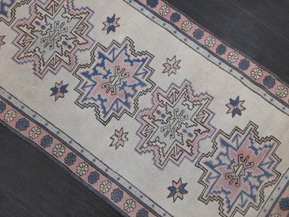 Hand Knotted Runner Rug 2.6 x 9 Vintage Turkish Runner XL Vintage Oriental Runner Rug Oushak Runner Rug Plush Soft Wool Runner Hand Made Rug