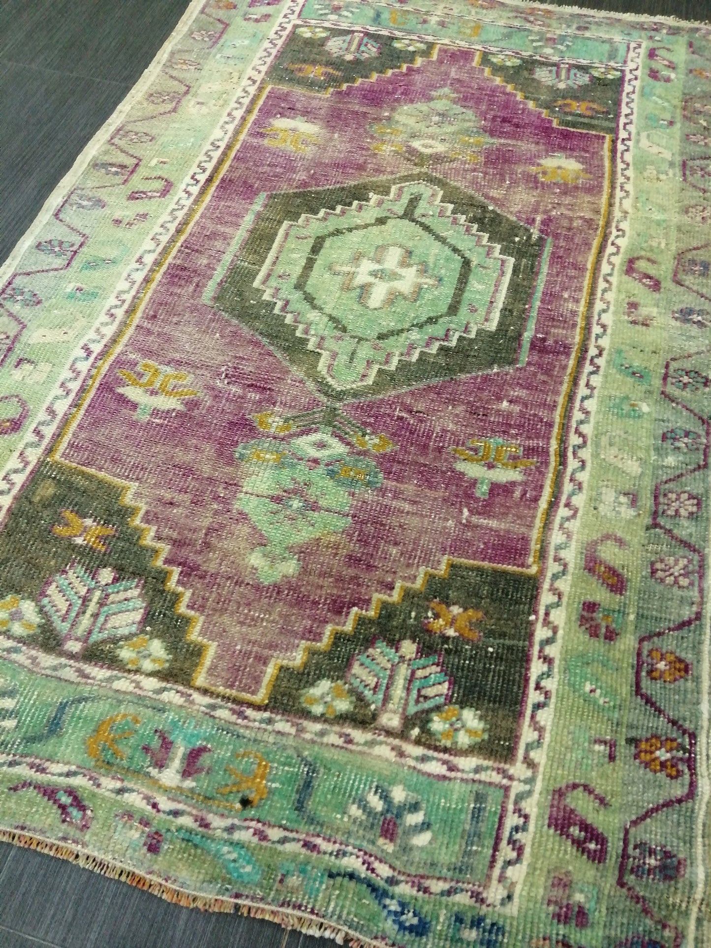 3.9 x 2.5 Rug, Hand Made Rug, Oushak Rug, Rustic Rug, Bohemian Rug, Rug Runner, Turkish Rug, Farmhouse Rug, Vintage Rug, Wool rug