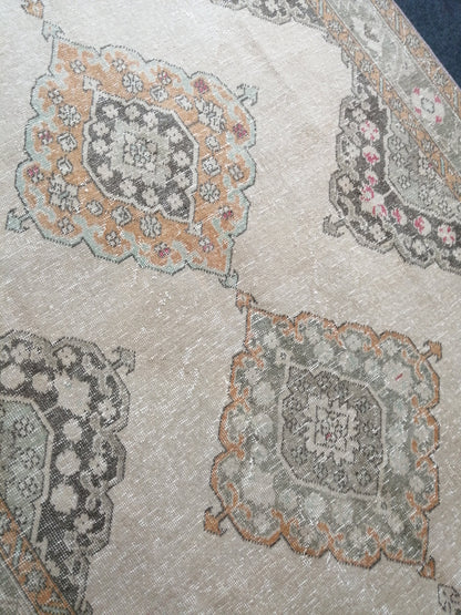 12.7 x 5 Oushak Runner Rug Turkish Runner Rug Vintage Runner Rug Hallway Runner Rug, Muted Oushak Rug, Vintage Turkish Rug