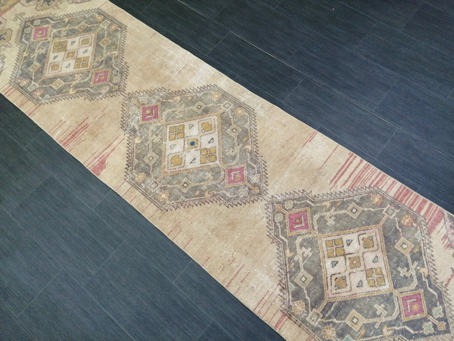 2.6 x 11 Oushak Runner Rug Turkish Runner Rug Vintage Runner Rug Hallway Runner Rug Kitchen Runner Rug Wool Runner Rug Wool Oriental Runner