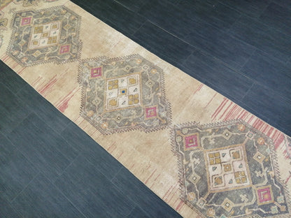 2.6 x 11 Oushak Runner Rug Turkish Runner Rug Vintage Runner Rug Hallway Runner Rug Kitchen Runner Rug Wool Runner Rug Wool Oriental Runner