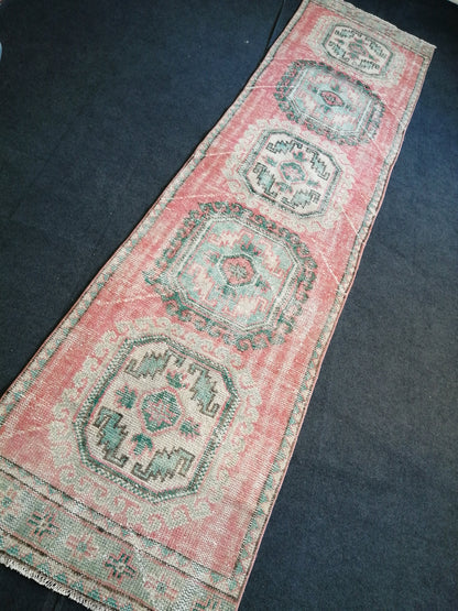 3x12 Oushak Runner Rug Turkish Runner Rug Pink Vintage Runner Rug Hallway Runner Rug Kitchen Runner Rug Wool Runner Rug Wool Rug