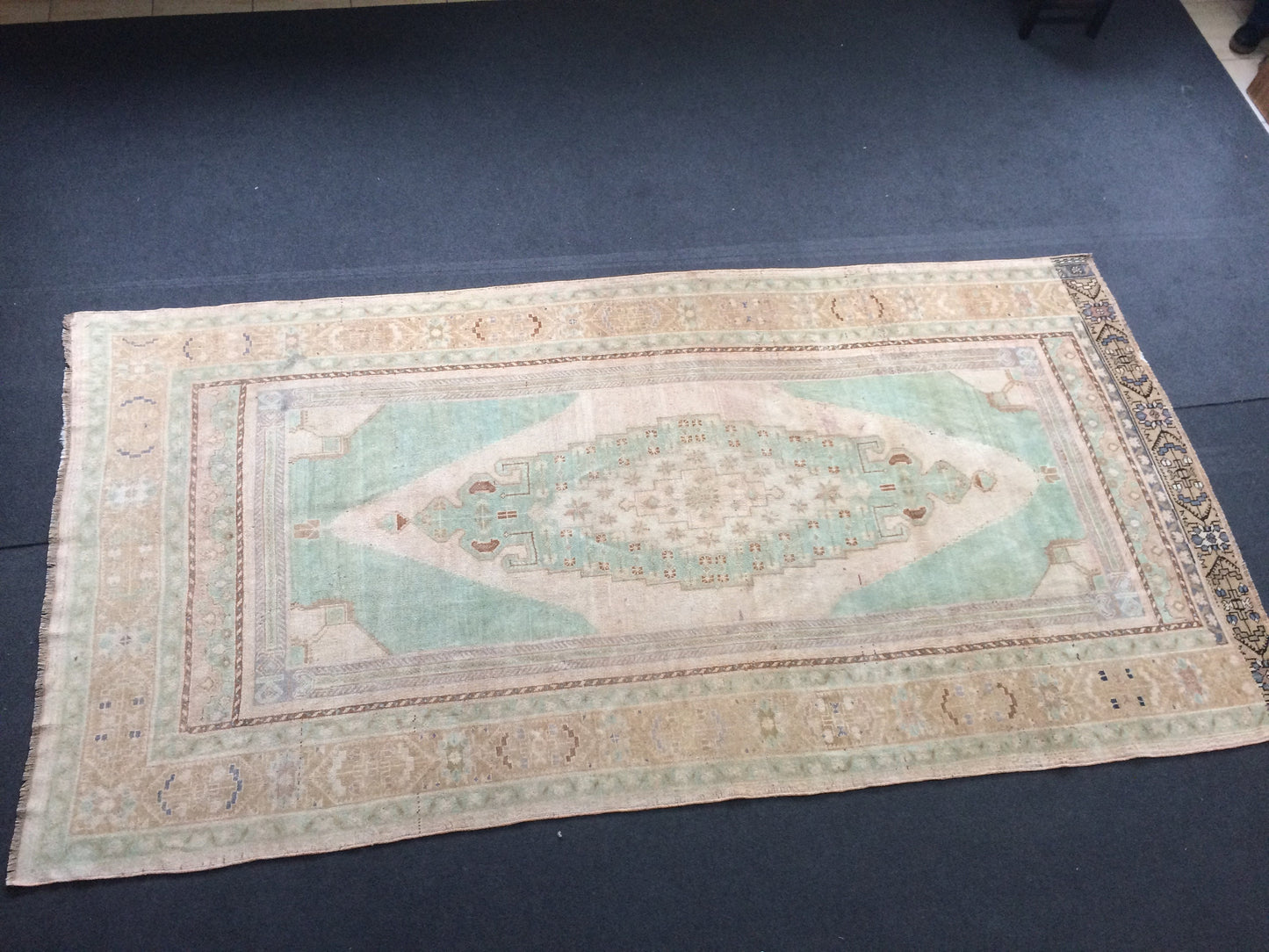 10 x 5.2 Vintage Turkish Rug, Turkish Rug, Wool Oushak Rug, Oushak  Rug, Hand Made  Rug, Wool Rug, Turkish Rug 5 by 10 ft