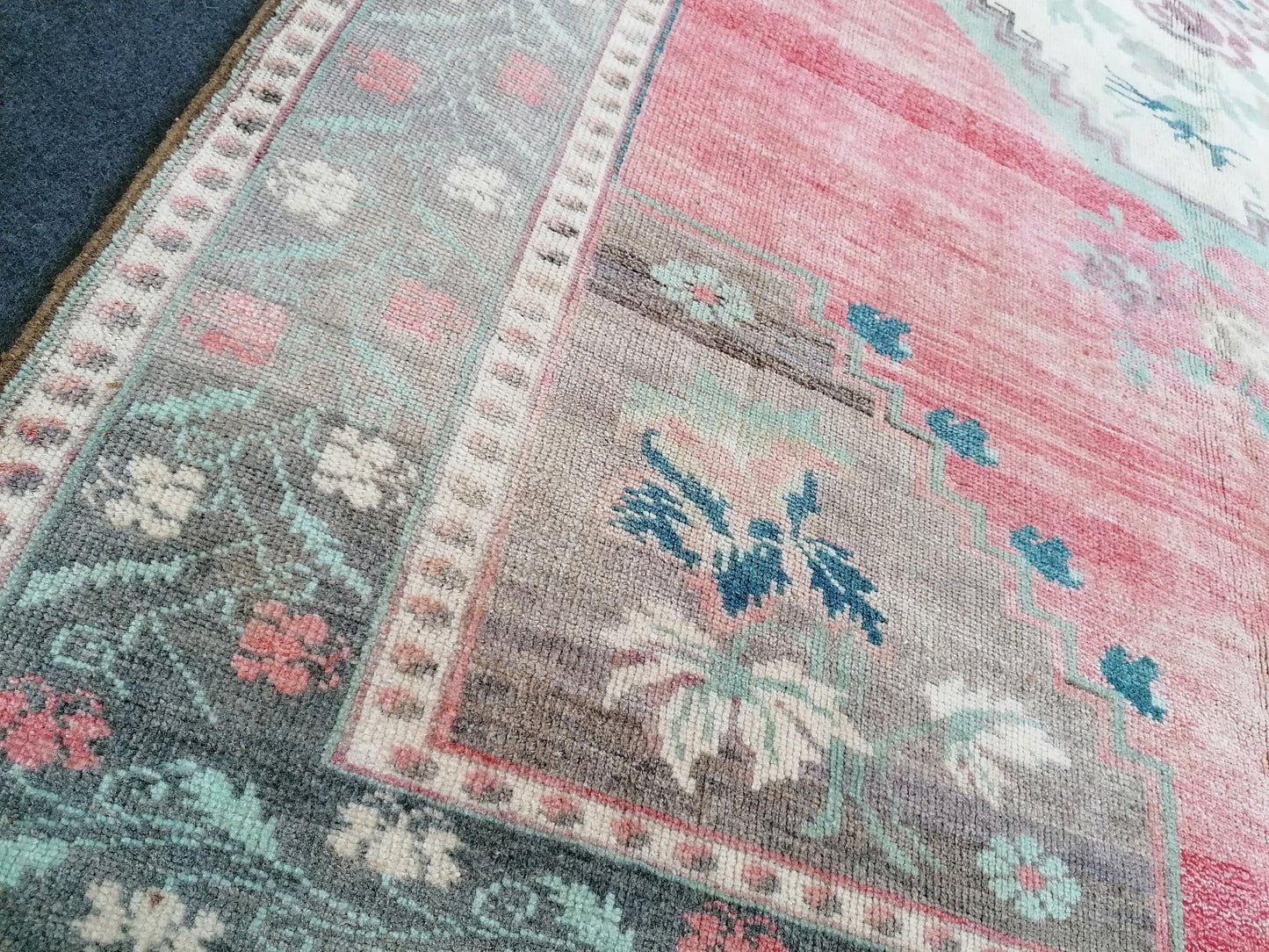 Turkish rug 5'2x8'6 vintage large rug, oushak hand made wool rug, living room rug, kitchen rug,bohemian rug