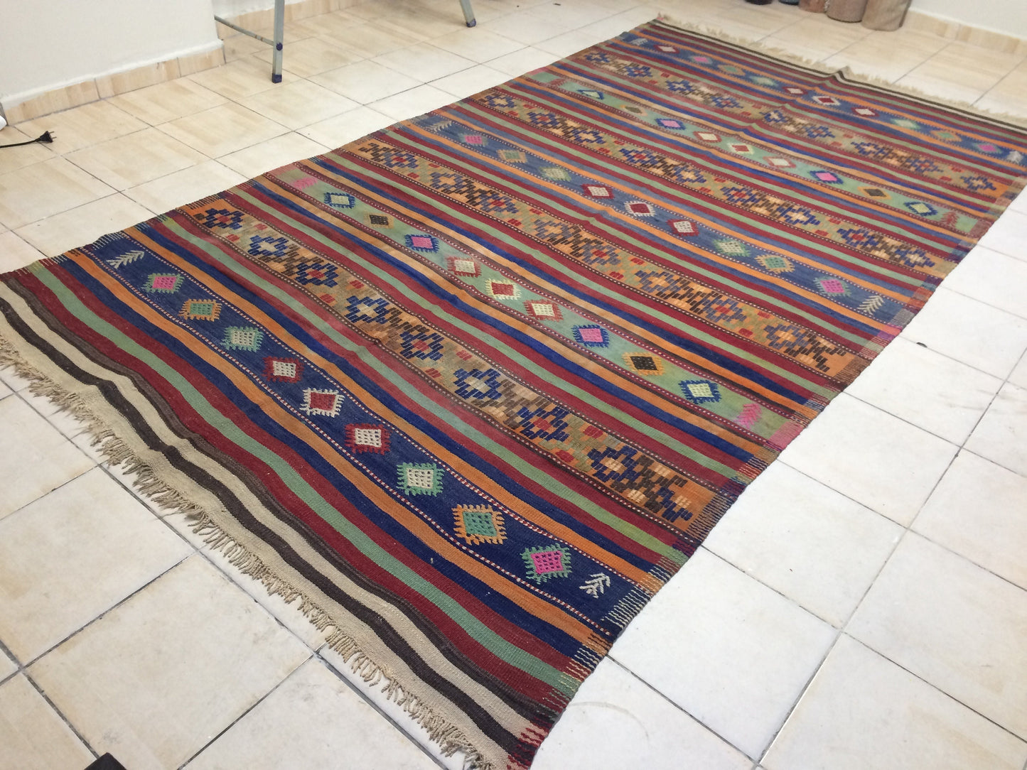 6 x 11 Flat Weave OUSHAK RUG TURKISH Oushak Rug Flatweave Oushak Runner Rug Vintage Runner Rug Wool Oushak Rug Hand Made Rugs Vintage Rug