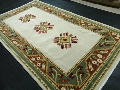 Oriental Rugs, Hand Made Rug, Muted Oushak Rug, Rustic Rug, 5.2 x 9.3  Rug,Turkish Rug, Farmhouse Rug, Vintage Rug, Wool rug