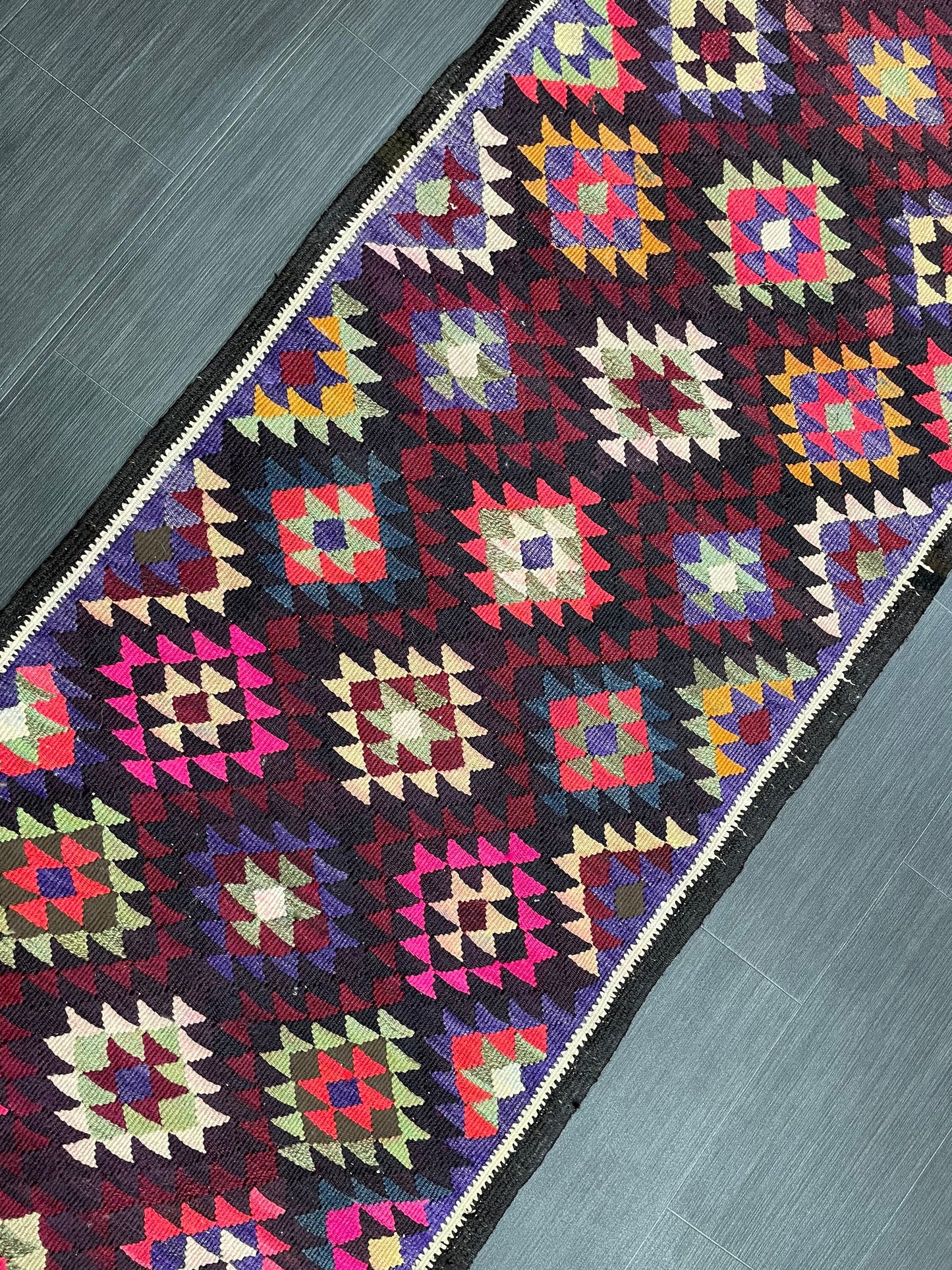 Vintage Runner rug 2.8 x 12.6 Handmade Flat woven Runner Kilim Runner Rug Turkish Runner Vintage Flat weave Rug Wool Carpet Rug