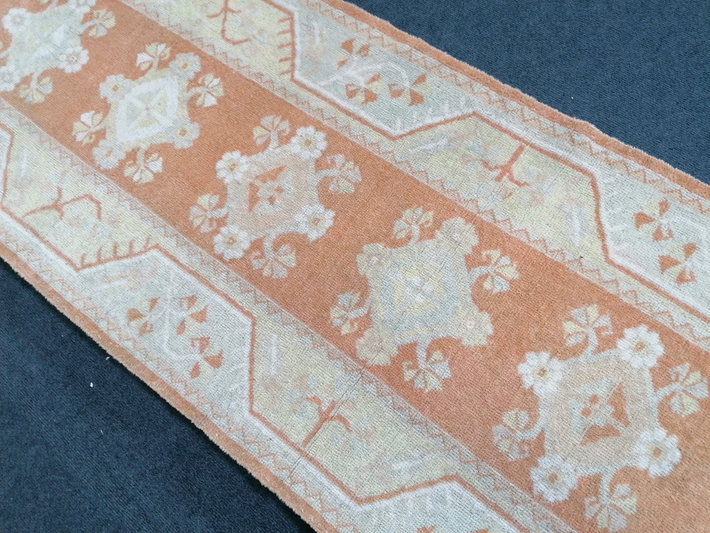 Runner rug, 10'2x2'6, turkish runner rug,  soft vintage runner rug, hallway runner rug, kitchen runner rug, turkish oushak runner rug