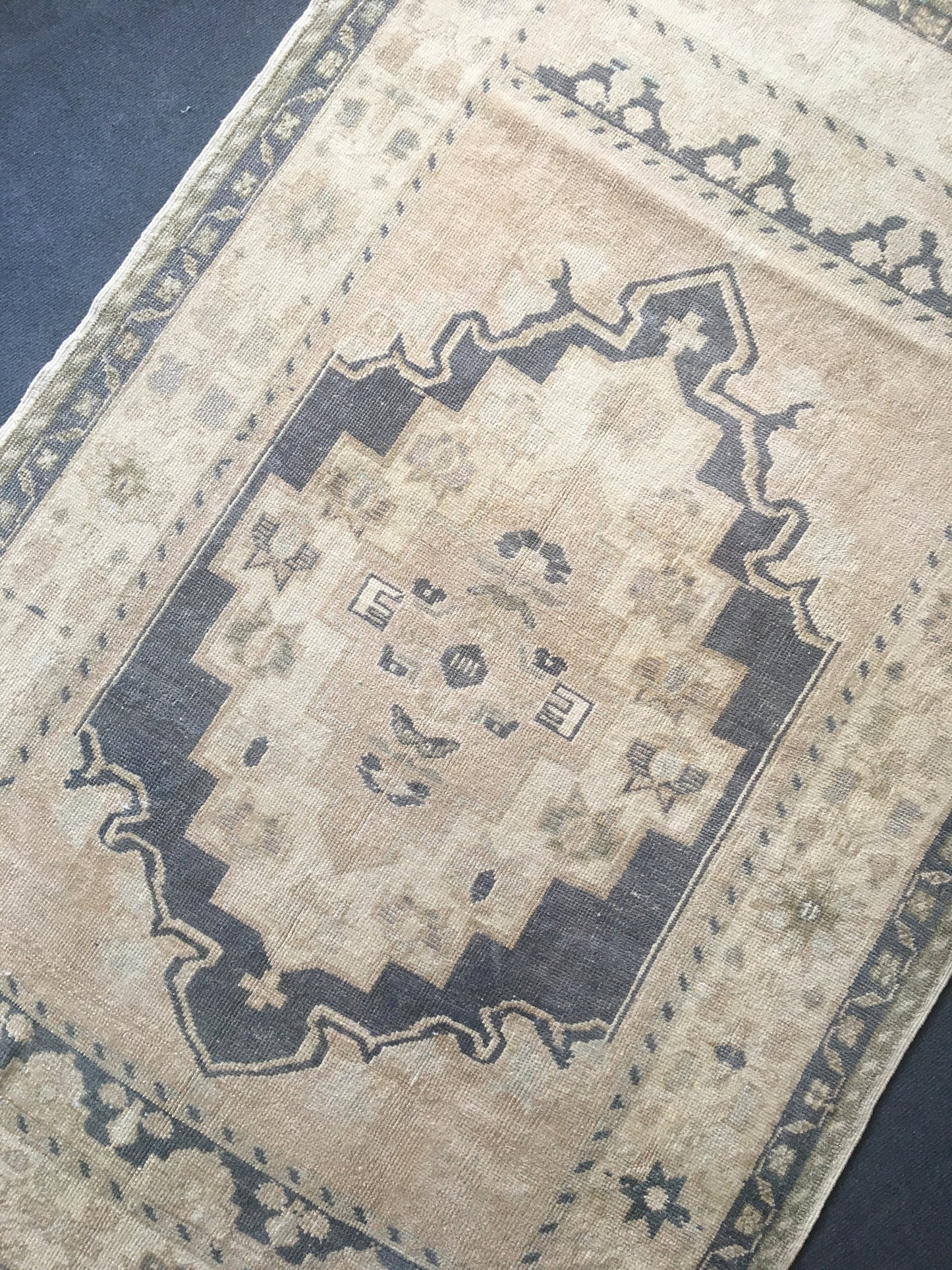 4x6 feet faded color blue turkish living room floor large rug, handmade beige bedroom area wool rug, kitchen wide rug,lounge big size carpet