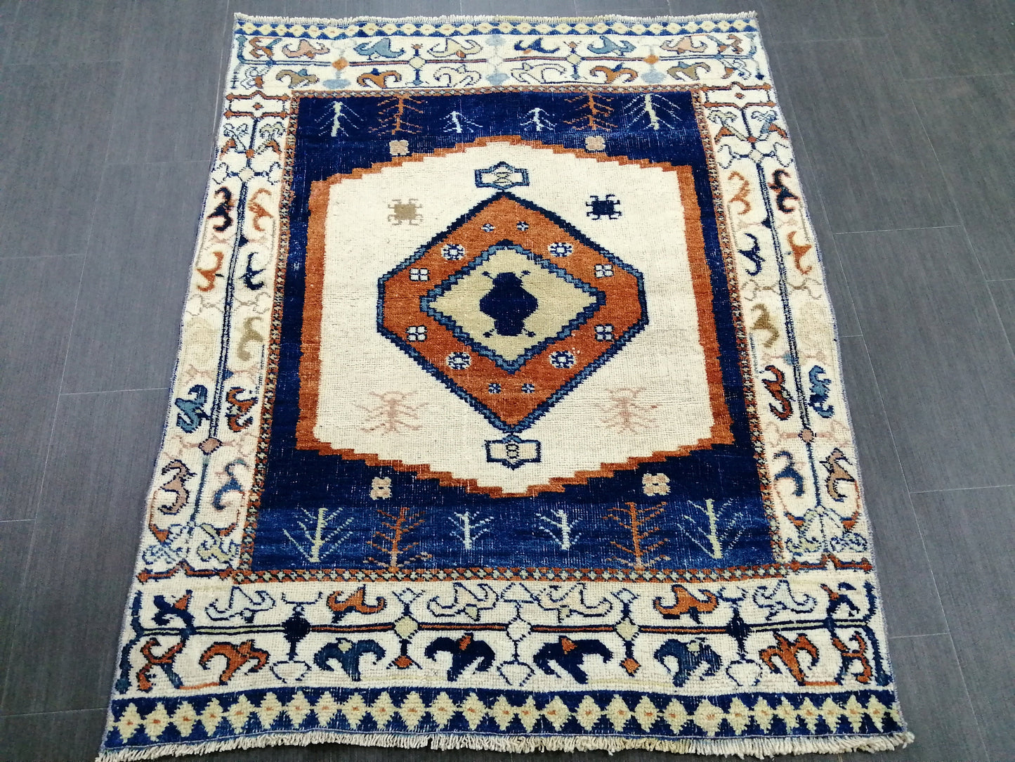 4.7 X 3.7 OUSHAK RUG TURKISH Oushak Rug Vintage Oushak Runner Rug Vintage Runner Rug Wool Oushak Rug Hand Made Rugs Vintage Turkish Rug