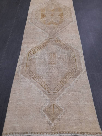 Neutral Vintage Runner Rug 2.6 x 11 Muted Turkish Runner Rug Vintage Runner Rug Hallway Runner Rug Kitchen Runner Rug Hallway Runner Rug