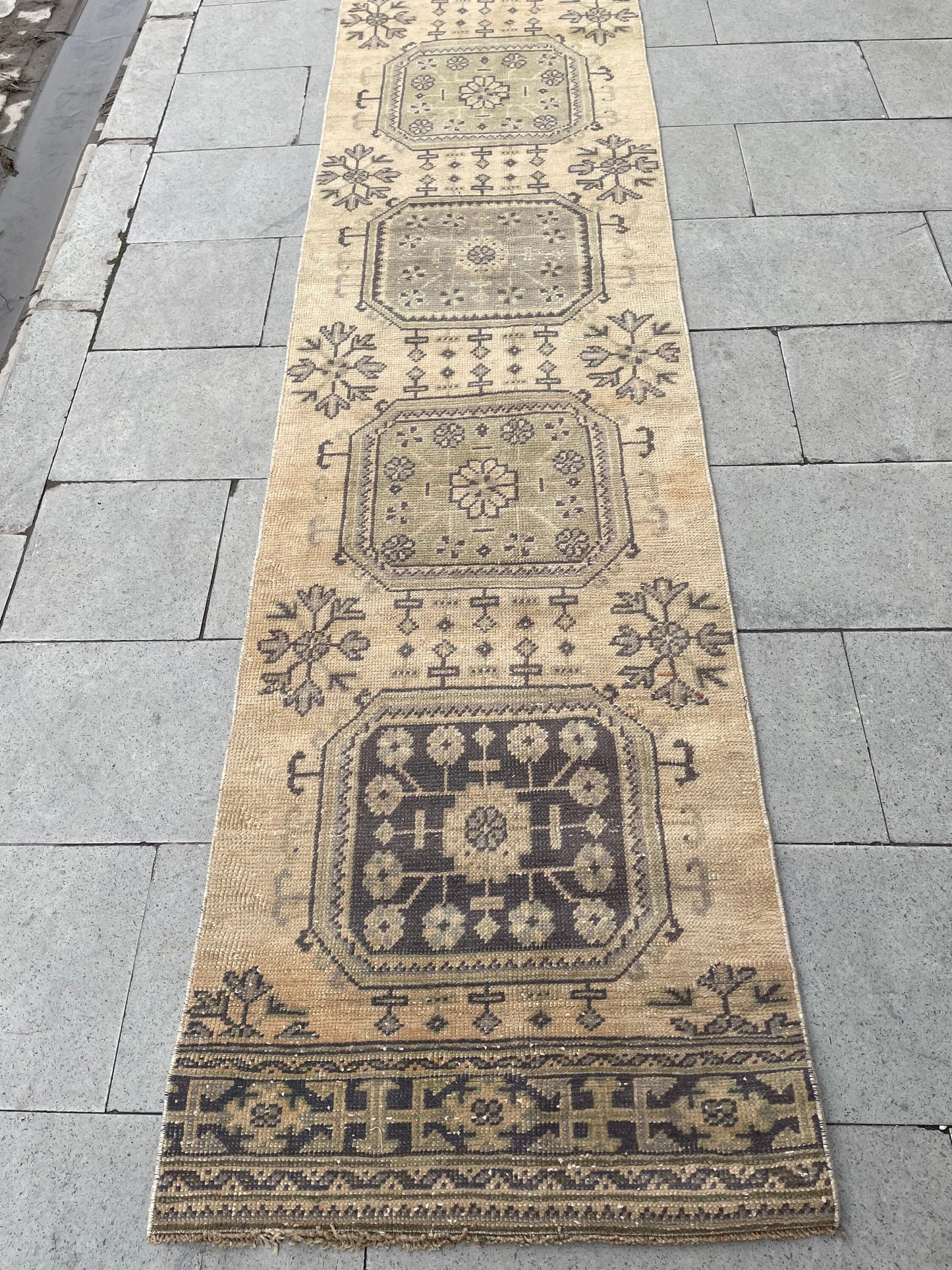 Staircase Runner Rug 2.3 x 26 ft Extra Long TURKISH Runner Rug Vintage Runner Rug Distressed Runner Rug  Runner Hand Knotted Runner