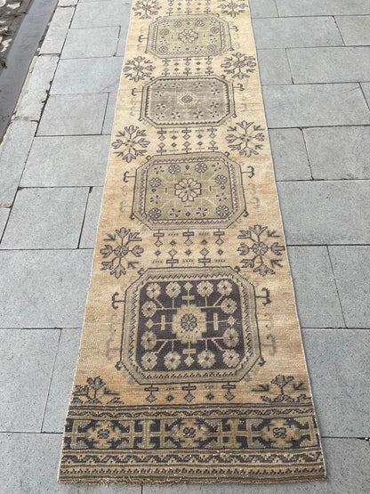 Staircase Runner Rug 2.3 x 26 ft Extra Long TURKISH Runner Rug Vintage Runner Rug Distressed Runner Rug  Runner Hand Knotted Runner