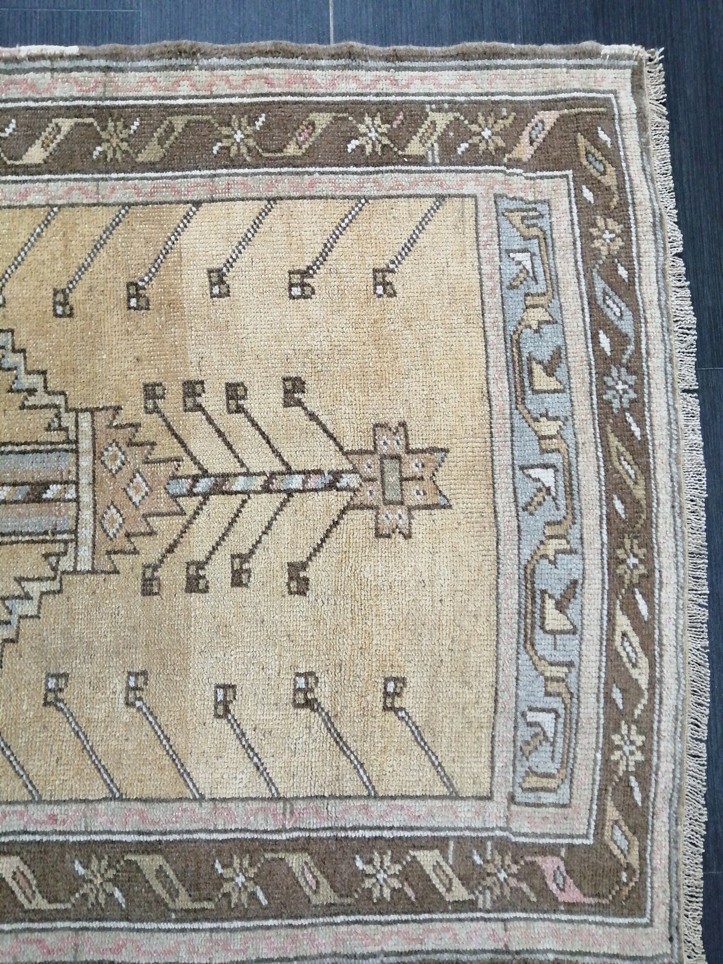 5 x 3 OUSHAK RUG Neutral TURKISH Rug Vintage Oushak Neutral Rug Vintage soft Rug Wool Oushak Rug Hand Made Rugs Vintage Turkish Rug 3x5