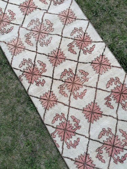 2'5x25'6 oushak turkish runner rug, natural turkish runner , oushak vintage runner rug, vintage runner rug, kitchen rug, hand made rug