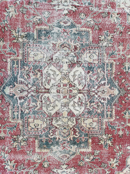 Oushak turkish rug,turkish oushak rug,oushak rug,vintage oushak rug,kitchen rug, vintage anatolian rug,unique hand made rug 8'8x5'